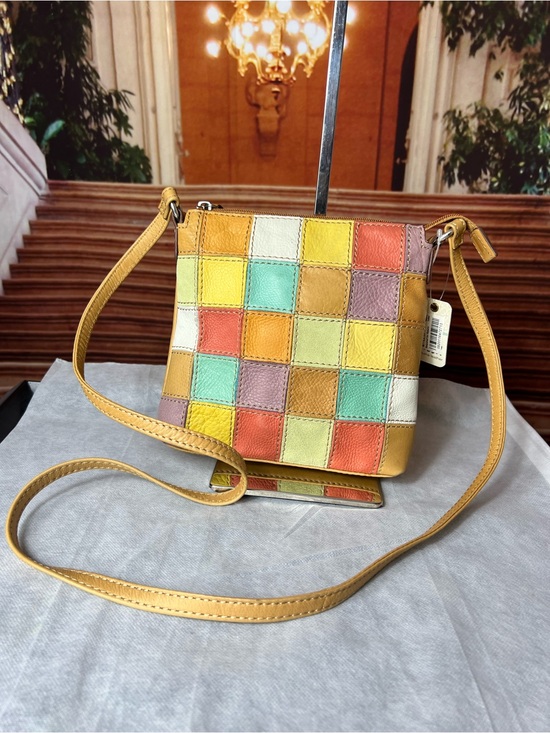 Fossil Handbags - NWT Fossil Patchwork Leather Crossbody Bag in Multi-Color, Zip Closure